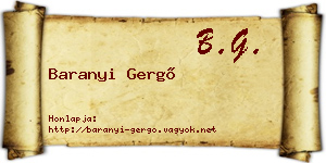Baranyi Gergő névjegykártya